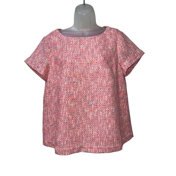 NWT Sail To Sable Neon Tweed Short Sleeve Top Size L - Picture 9 of 9